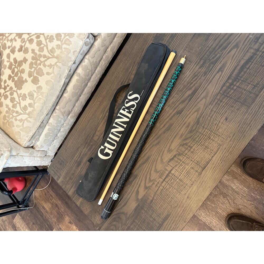 Vintage Guinness Pool Cue - 2-Piece with Logo Bag